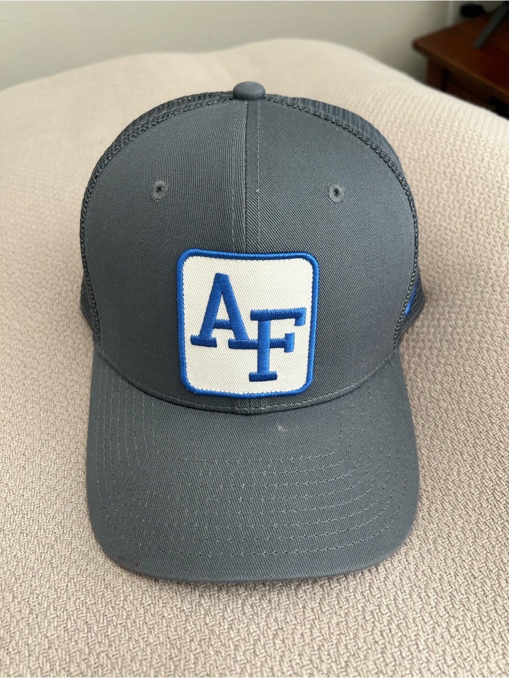 Air Force Falcons Nike Gray Trucker Hat with Blue AF Patch